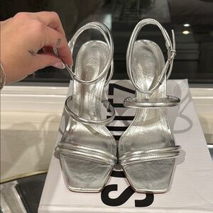 Silver Strappy Women's Sandals